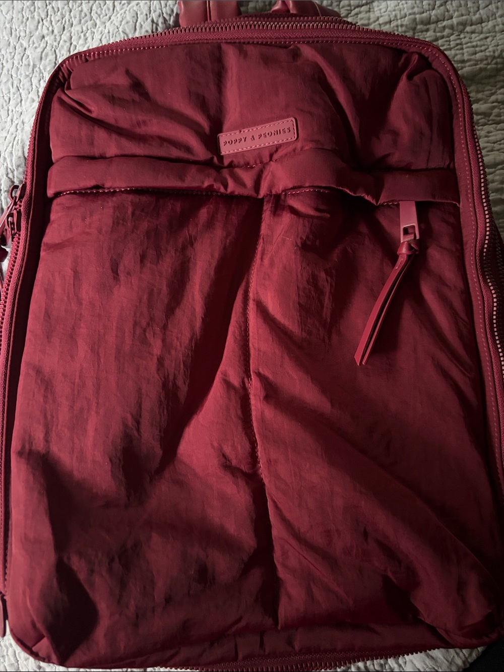 Poppy & Peonies Backpack - Burgandy